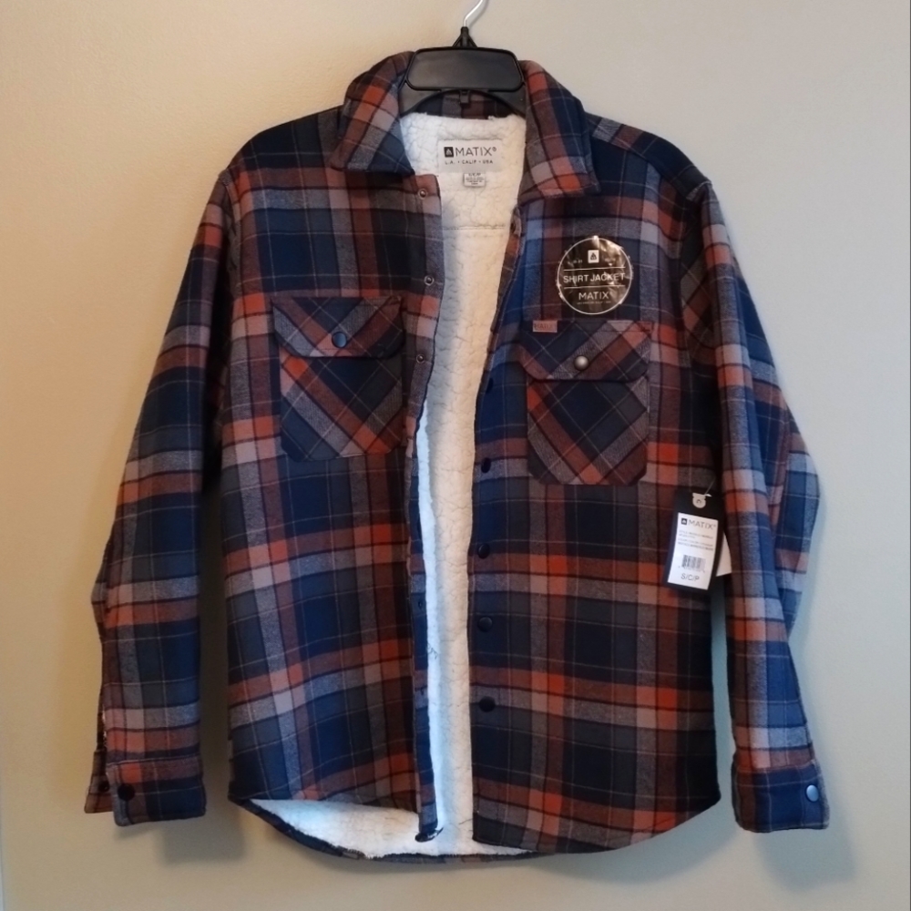 Mens Matix Faux Fur Lined Shirt Jacket, Small, NWTs